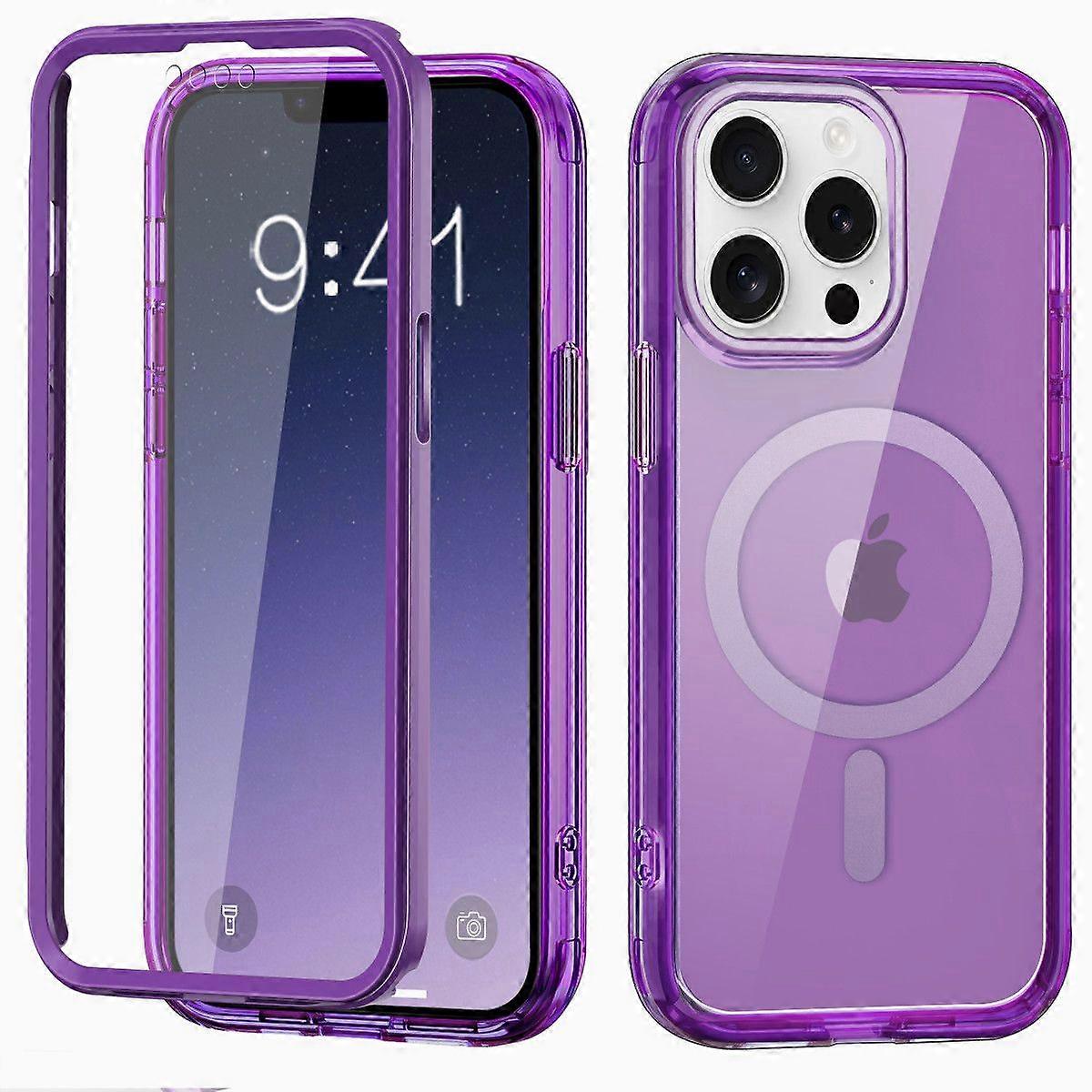 iPhone 13 Pro Case,Shockproof Phone Case,Scratch-Resistant Back Cover-Deep Purple