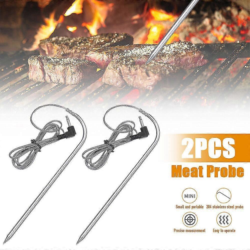 2pcs Thermometer Meat Probe Sensor Replacement Pellet Grill BBQ Food