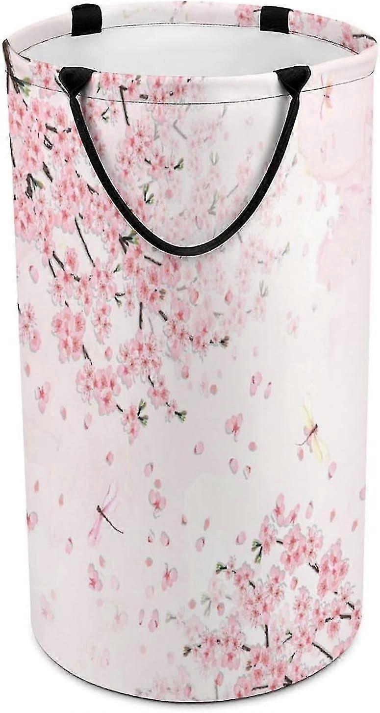om Cesto Portabiancheria Vestiti Sporchi, Arte Rosa Primavera Giardino Fiori Libellula Grande Cesto Portabiancheria JK428
