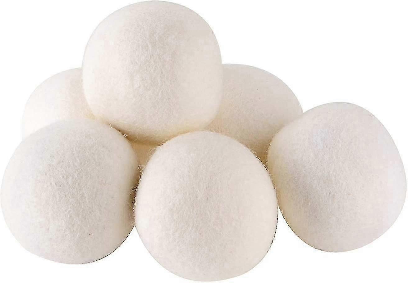 6 Balls of Dryer Wool, Balls of Dryer Wool, Anti-Static, Natural, Hypoallergenic and Reusable