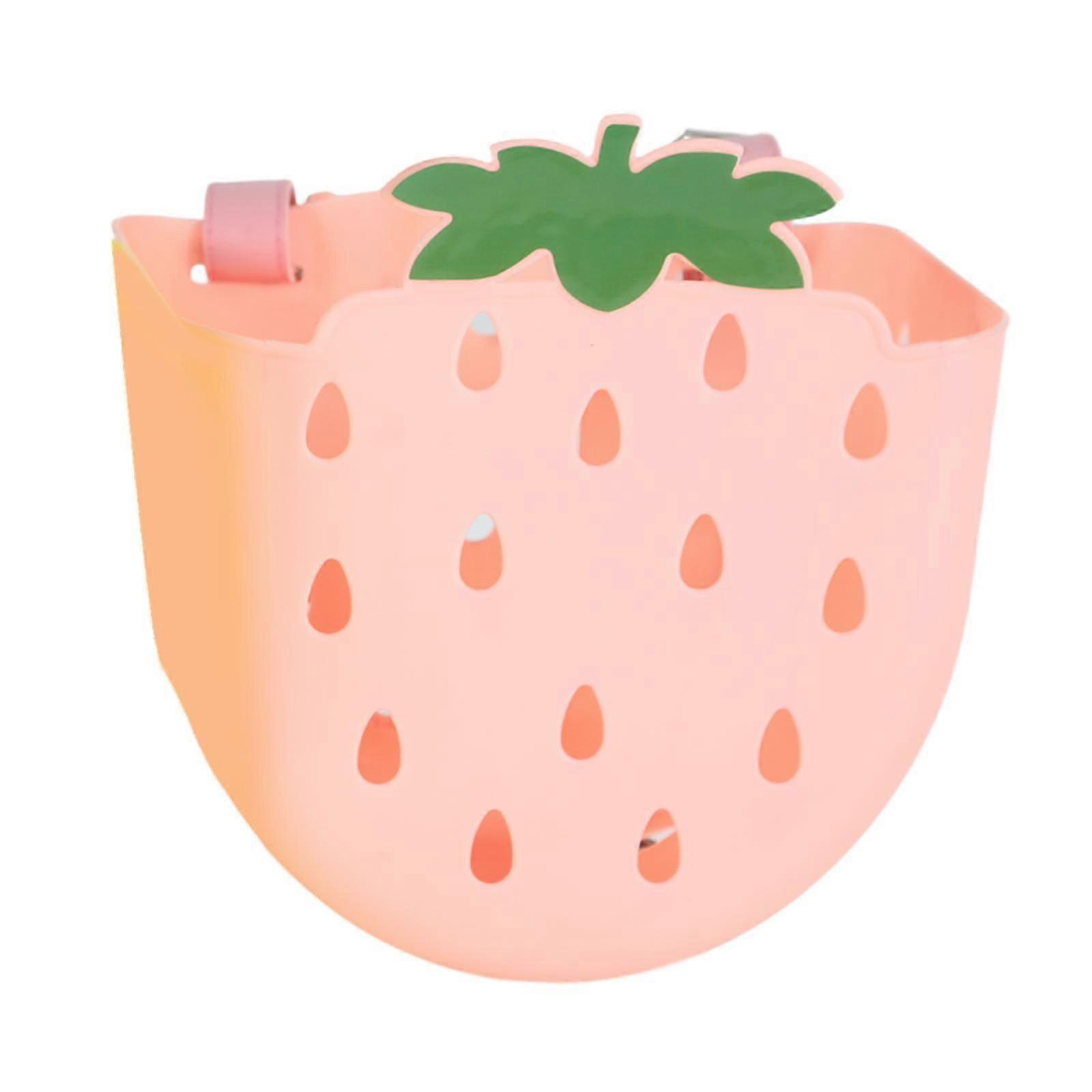 Sykkelkurv for barn, avtakbar, sykkelkurv for gutter og jenter, terrengsykler, rosa