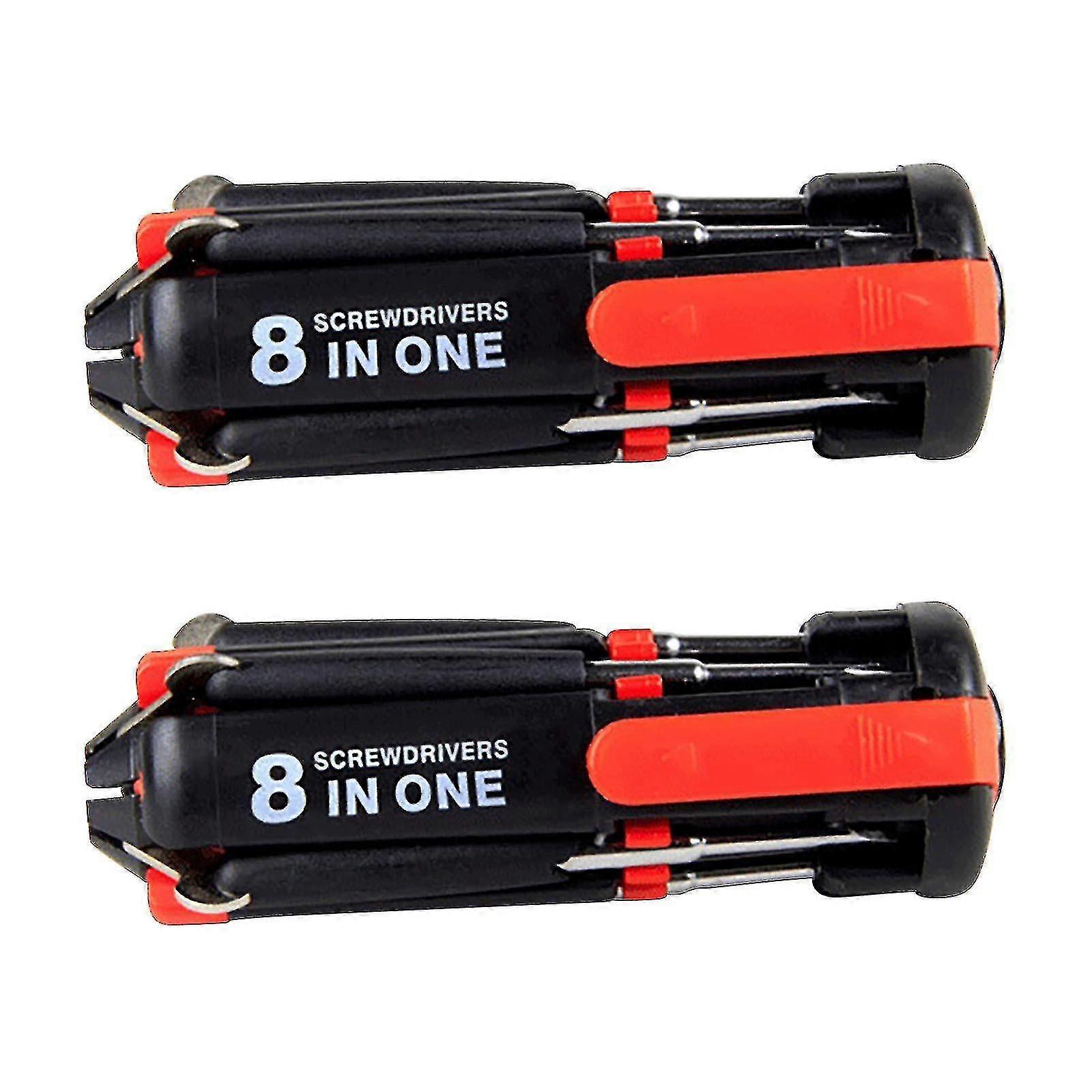 High-quality 2pcs 8 In 1 Multi Portable Screwdriver With 6 Led Torch Tools Light Up Flashlight Tool Set