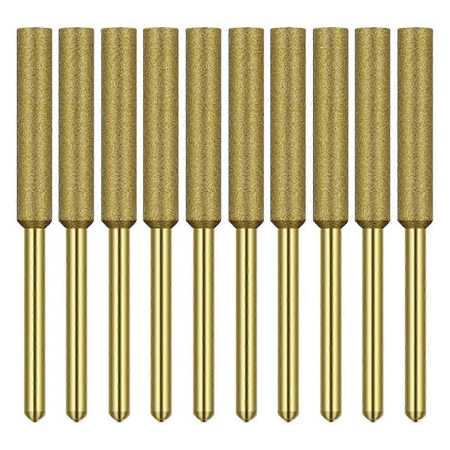 10 Pcs Electric Chainsaw Sharpener Stone Burr Grinding Stone File,titanium Plated Diamond Sharpenin