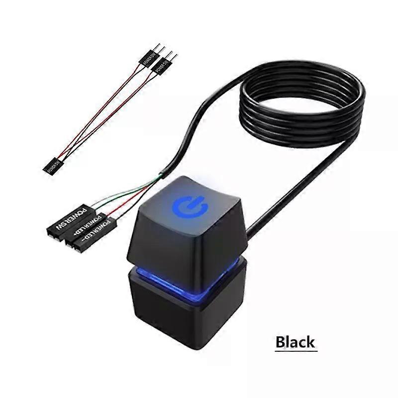 Desktop Computer Power Switch PC Motherboard External Start On/Off Button 1m/2m Extension Cable Startup Switch for Home Office