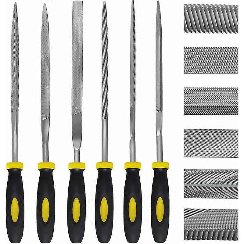 Needle File Set, 6 Pieces Metal Hand Files, Hardened Alloy Steel Set