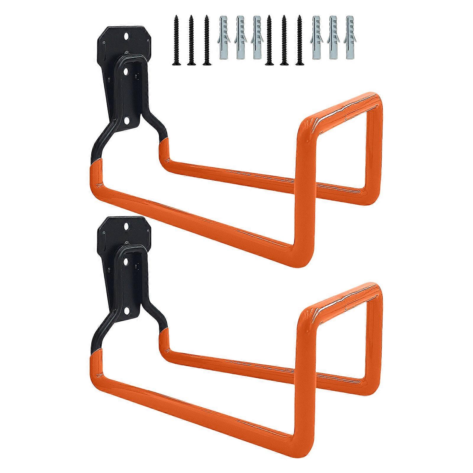 2 Pack Multipurpose Garage Storage Hooks Practical Water Pipe Hanger Efficient Organization Bracket for Garden Tools Orange