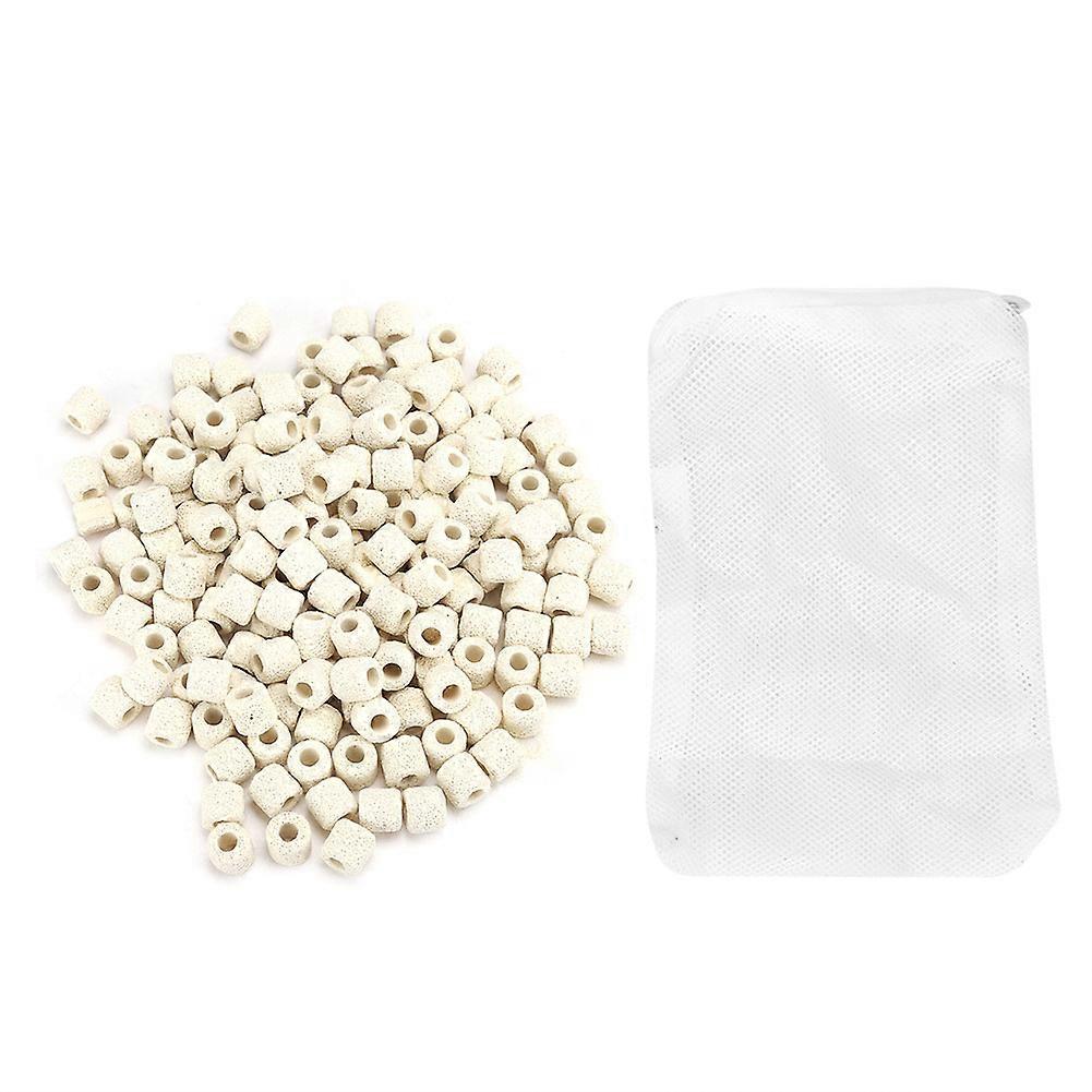 Aquarium Micro Hole Ceramic Rings for Fish Tank Filtration - Professional Biological Filter Material with Net Bag