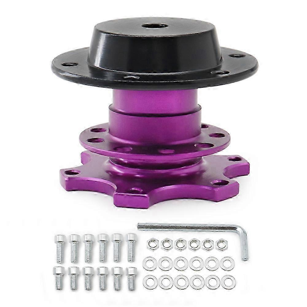 Universal Aluminum 6-Hole Steering Wheel Quick Release Hub Adapter, Snap Off Boss Kit