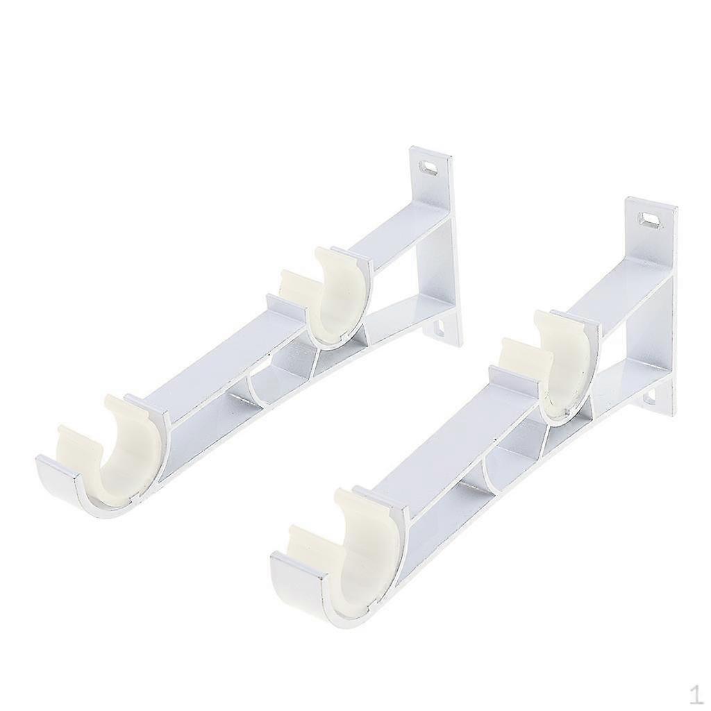 2 Count Window Curtain Double Rods Wall Brackets Hook Holder