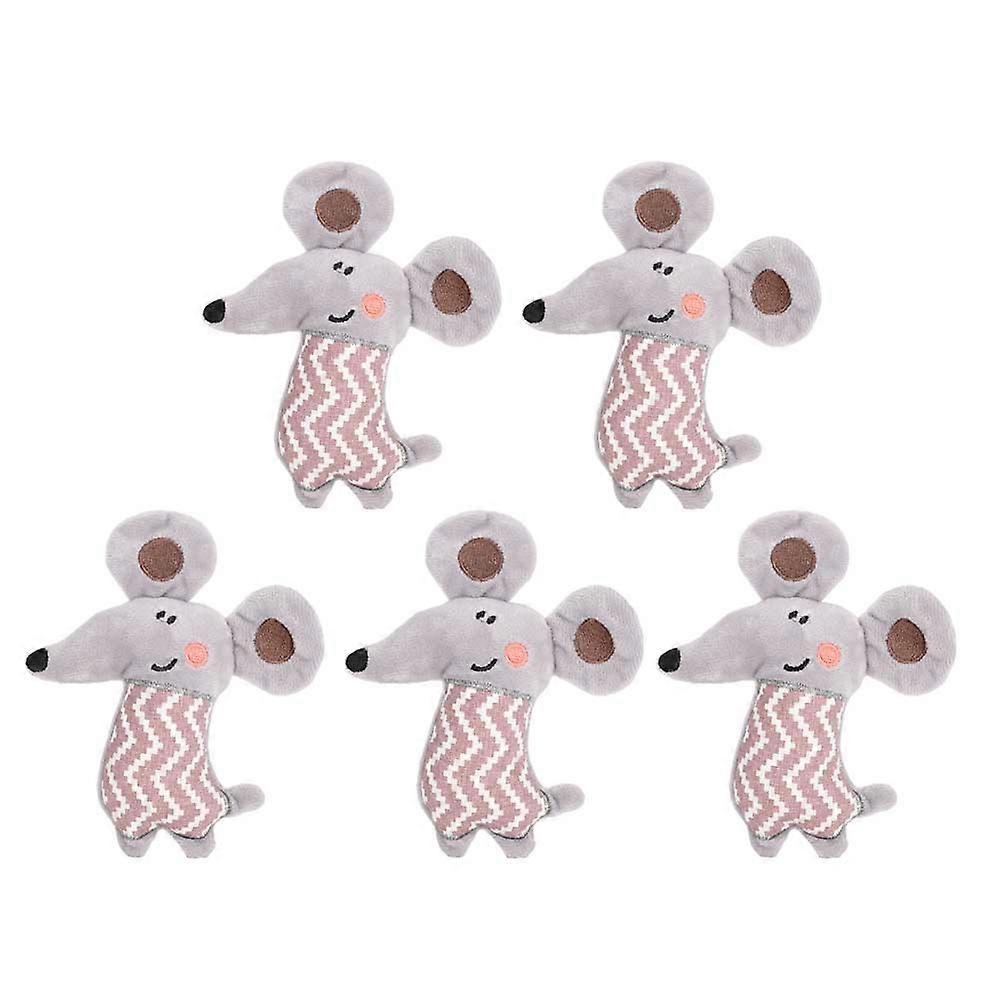 5PCS Catnip Plush Mouse Toys for Cats - Soft Fabric, Realistic Design, Perfect for Interactive Play and Mental Stimulation
