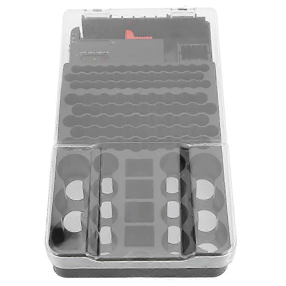 Multi Functional 104 Grids 3 Lights Battery Storage Case Organizer Container Box with Battery Tester