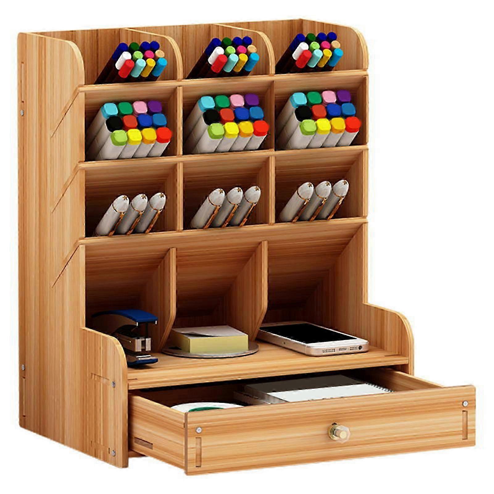 Pen Organizer Large Capacity Multiple Compartments Sturdy Structure Marker Organizer for Office Dormitory Home