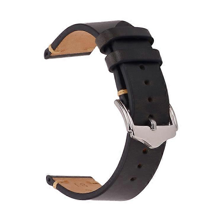 Black vintage leather watch strap