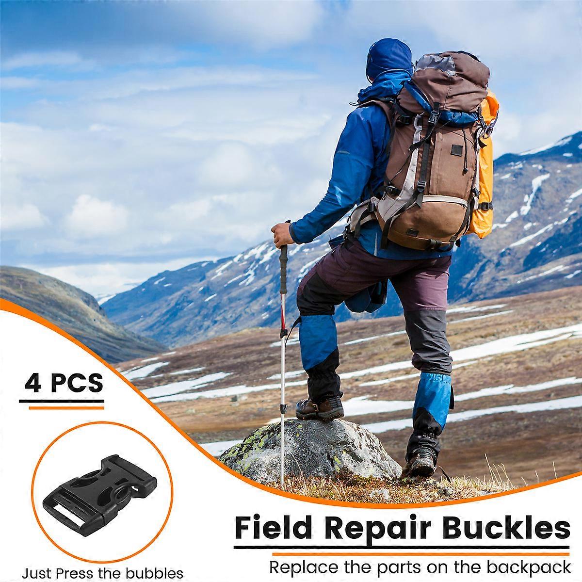 4 件塑料侧快速释放扣，适用于 25 毫米织带黑色