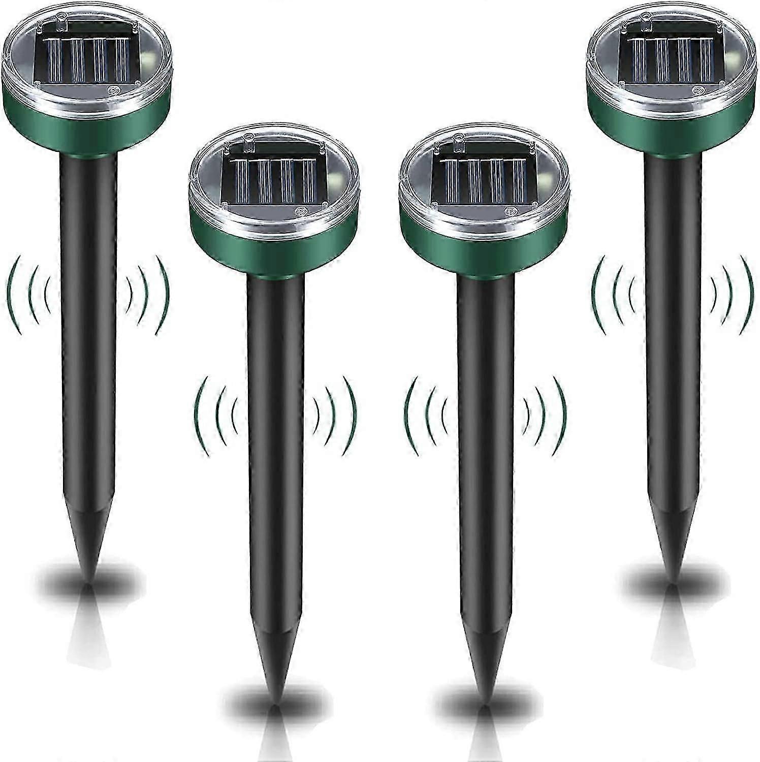 مبيد الخلد الشمسي ، 4 قطع مبيد الآفات بالموجات فوق الصوتية - مكافحة الخلد مع IP65 للماء ، طارد الخلد في الحديقة طارد الخلد