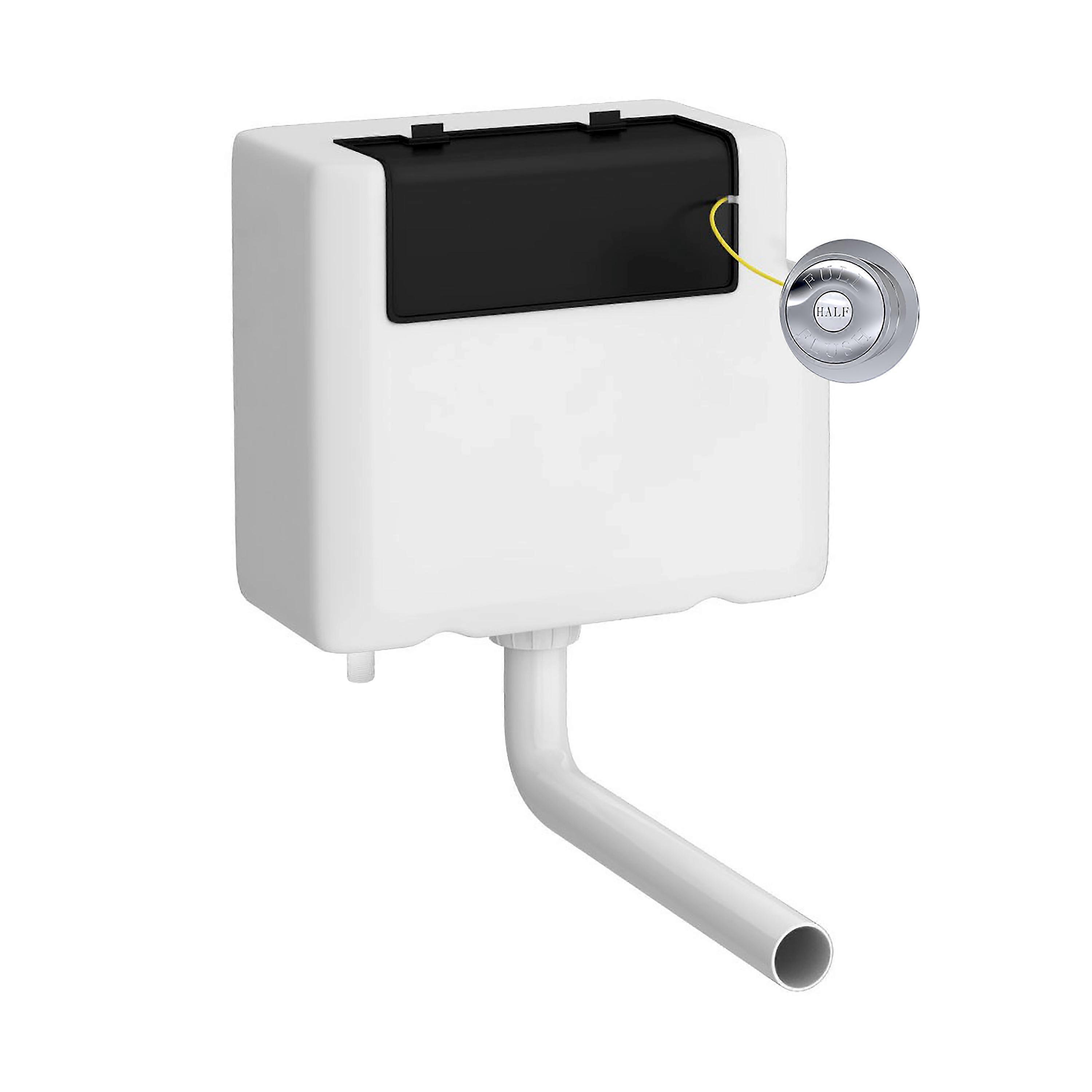 Universal Water Saving Dual Flush Bottom Inlet & Traditional Push Button - Chrome Toilet Tanks