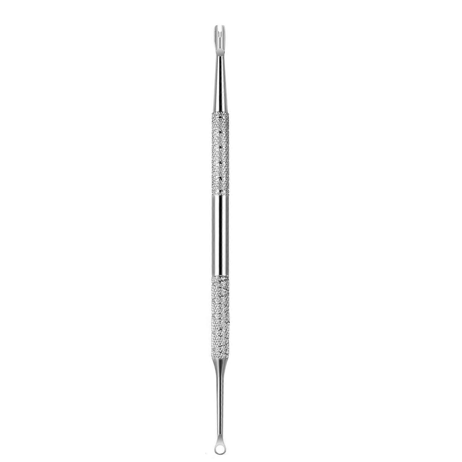Grattoir à cuticules à double tête Poussoir à ongles en acier inoxydable Vernissants à ongles Dissolvant Outils de manucure Cercle en forme de nettoyant pour ongles couleur primaire