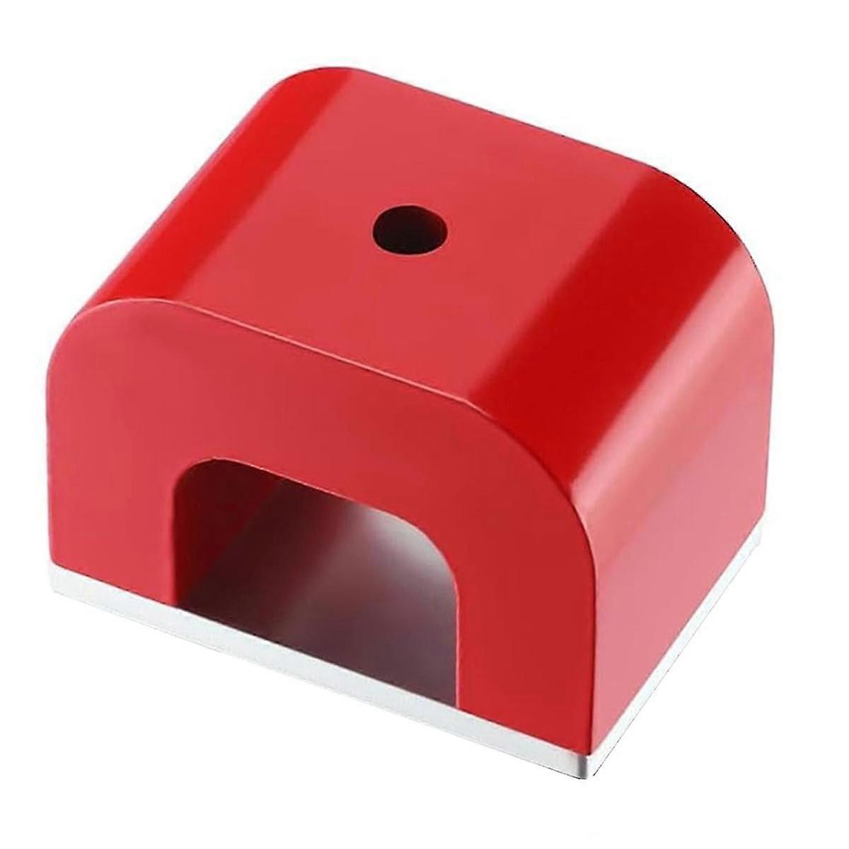 30 Lb Horseshoe Magnet, Red Cast U Shape Magnet with Protector, for Educational Science Experiments