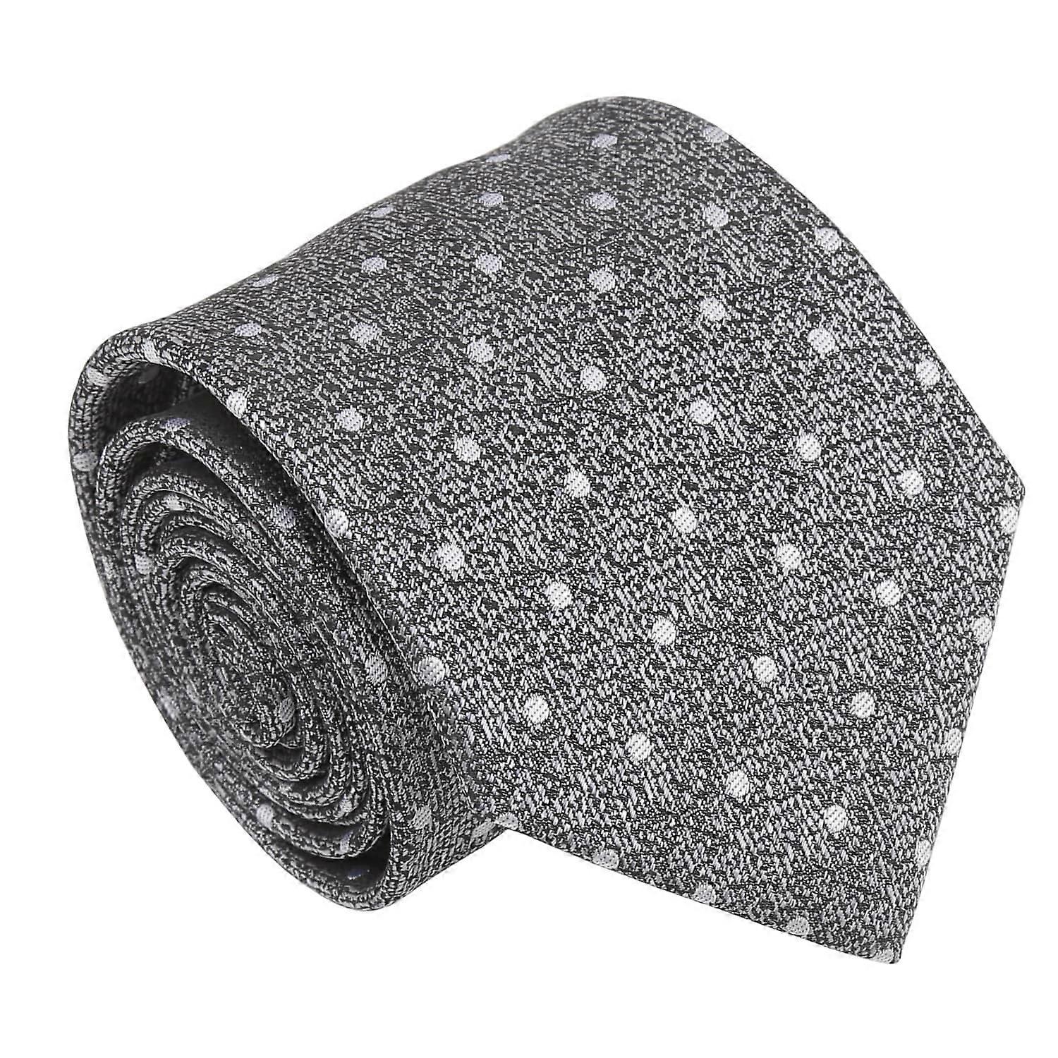 Grey Melange Polka Dot Tie
