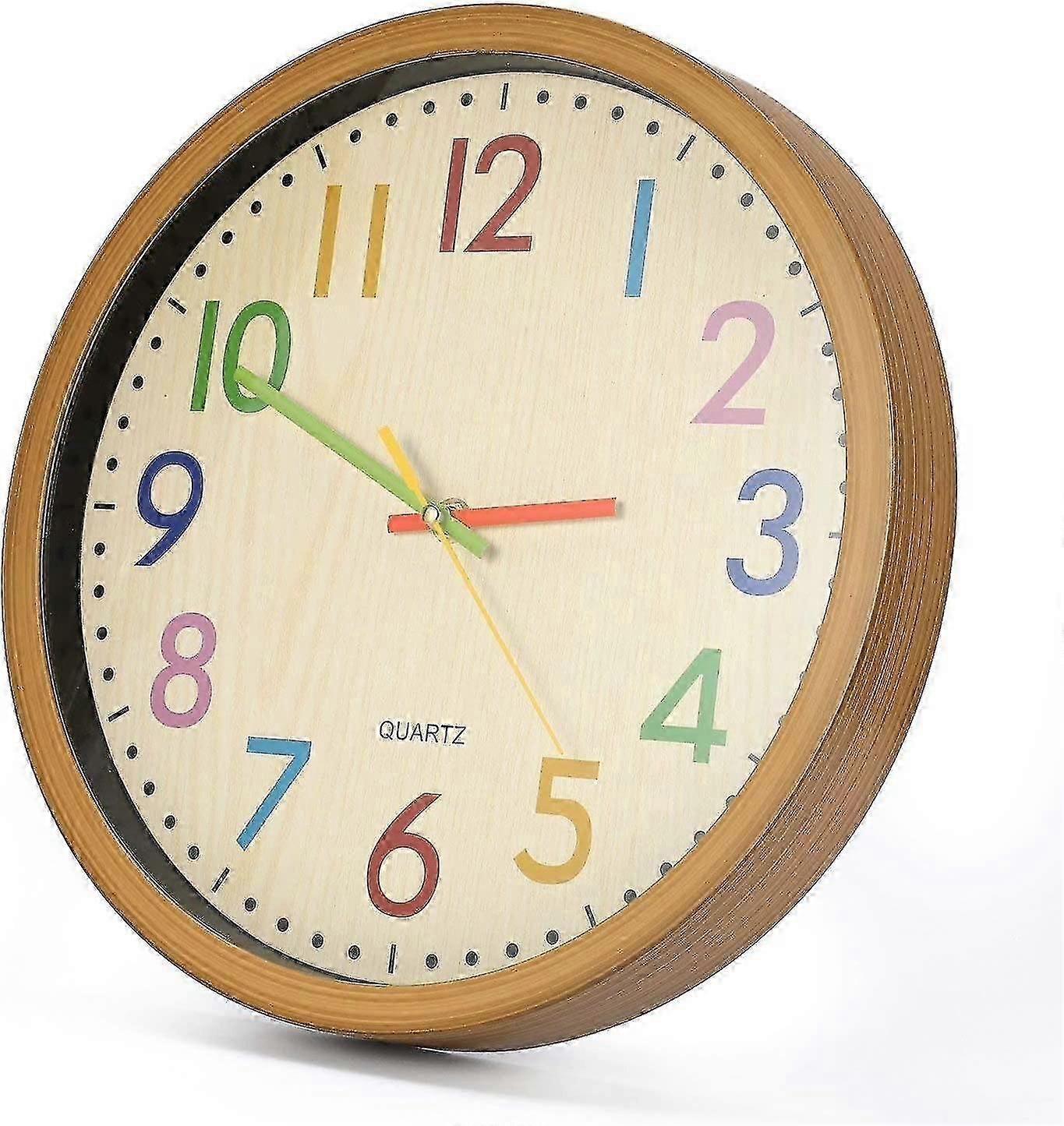 Relógio de parede infantil, relógio de parede infantil de 12 polegadas/30 cm