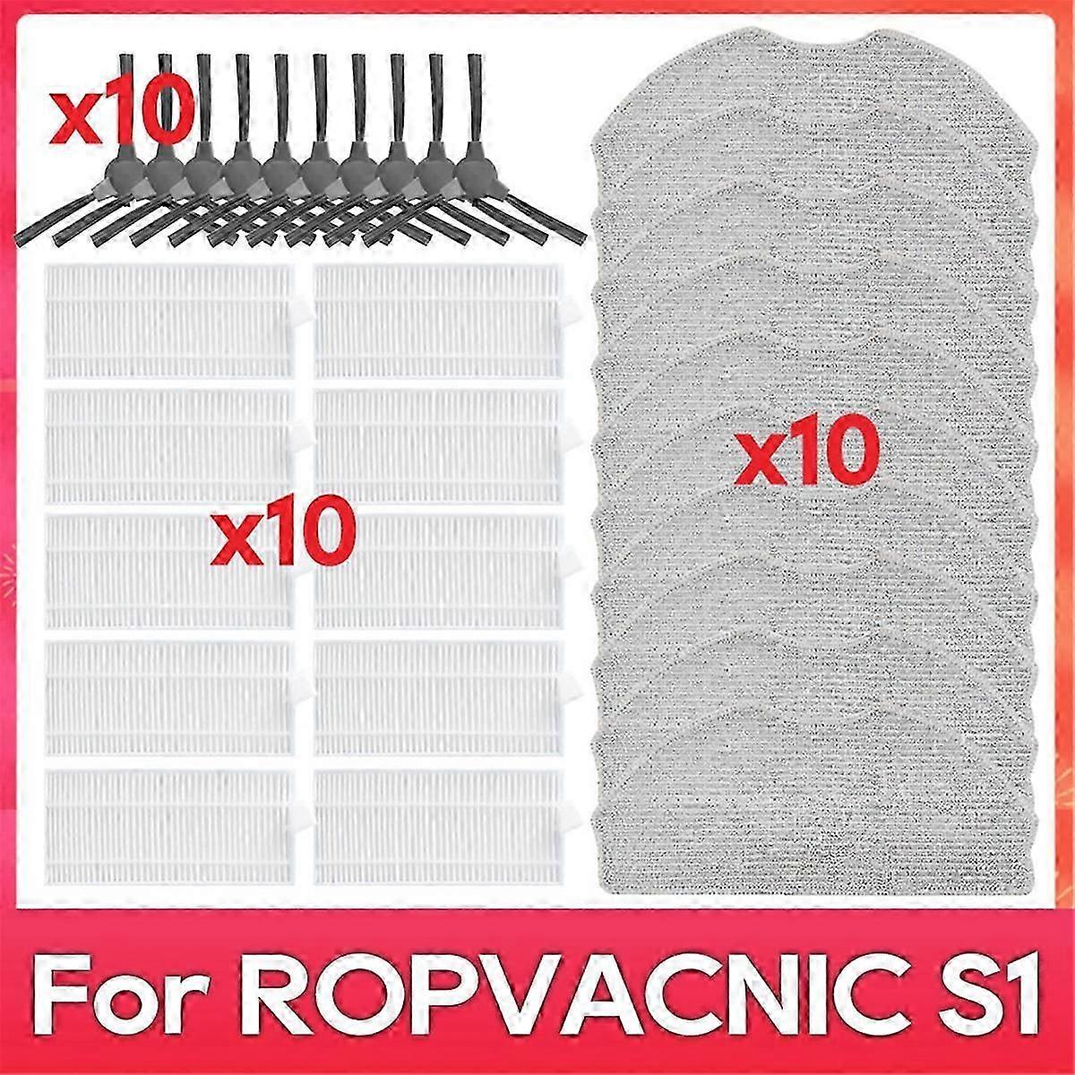 For ROPVACNIC S1 Side Brush Hepa Filter Mop Rag Robot Vacuum Cleaner Part Spare Accessories Replacement Kit Comsuable