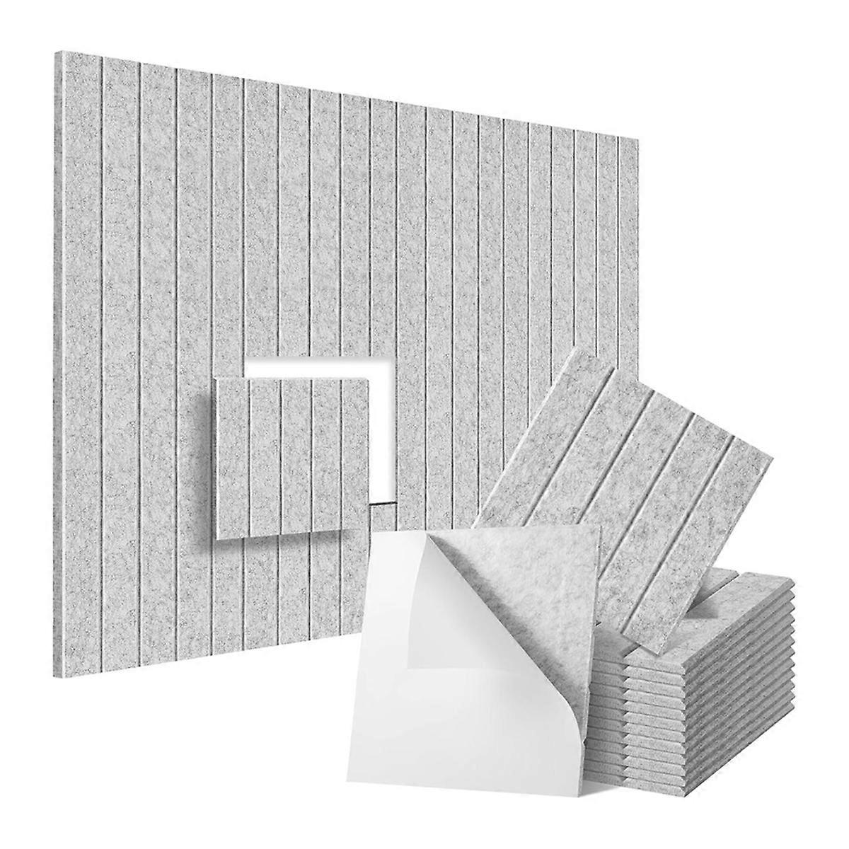 12 Pack Sound Proof Foam Panels 12x12x0.4 inch, silver gray