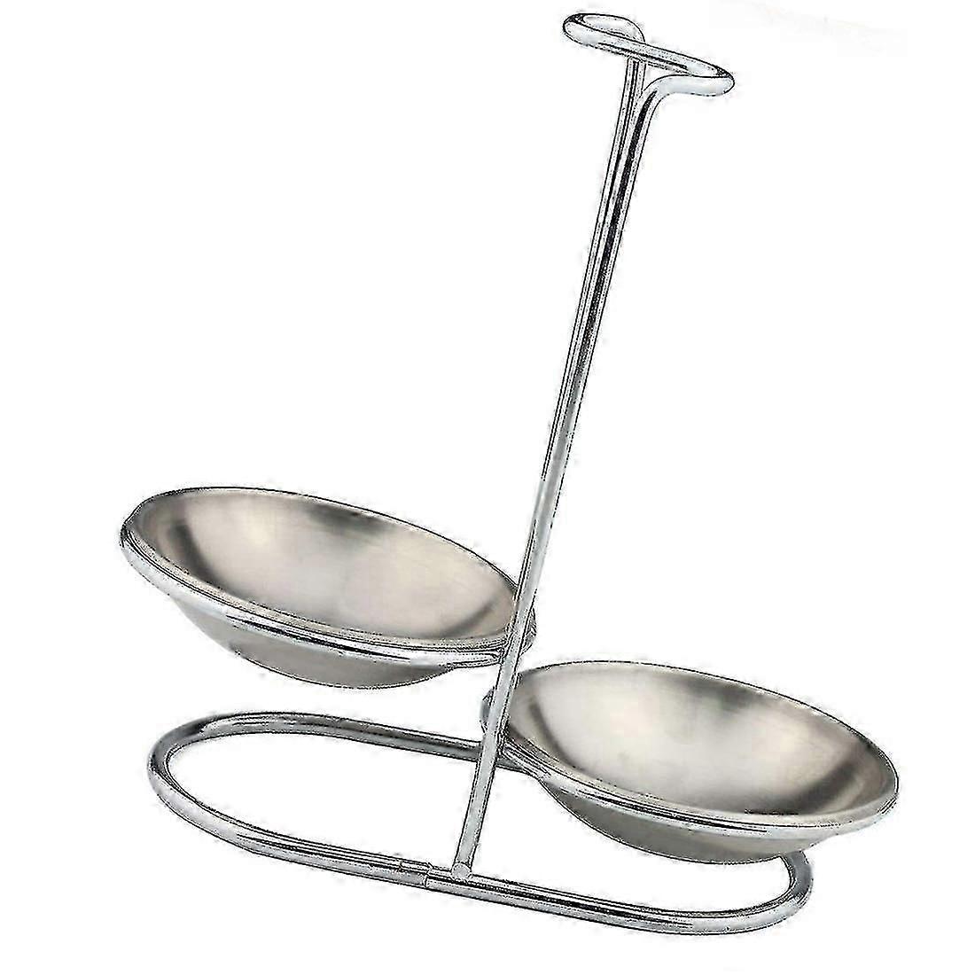 Stainless Steel Spoon Rest Holder,long Handle Vertical Spac Saving Soup Ladles Holders, Ladle Rest Soup Ladle Holder Silver (double)