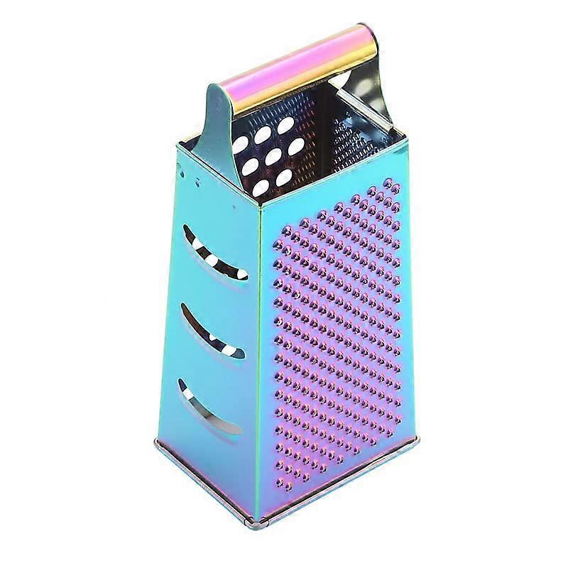 Rainbow Stainless Steel Box Grater 4-Sided, Dishwasher Safe Cheese Grater, Multi-Function Kitchen Tool, Colorful Design