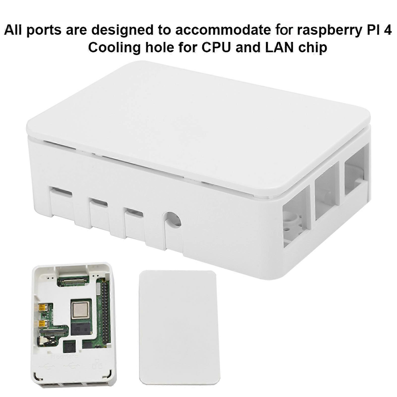 ABS Case 3Pcs Heat Sinks Enclosure Box for Raspberry Pi 4, 9.4x6.3x3cm, White
