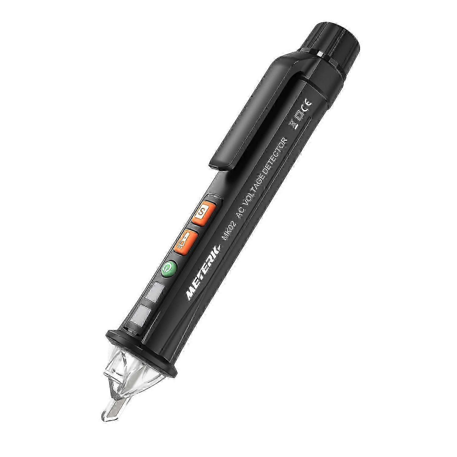 Meterk Portable Non-contact AC Voltage Tester Pen Shaped Detector with Light Yalo