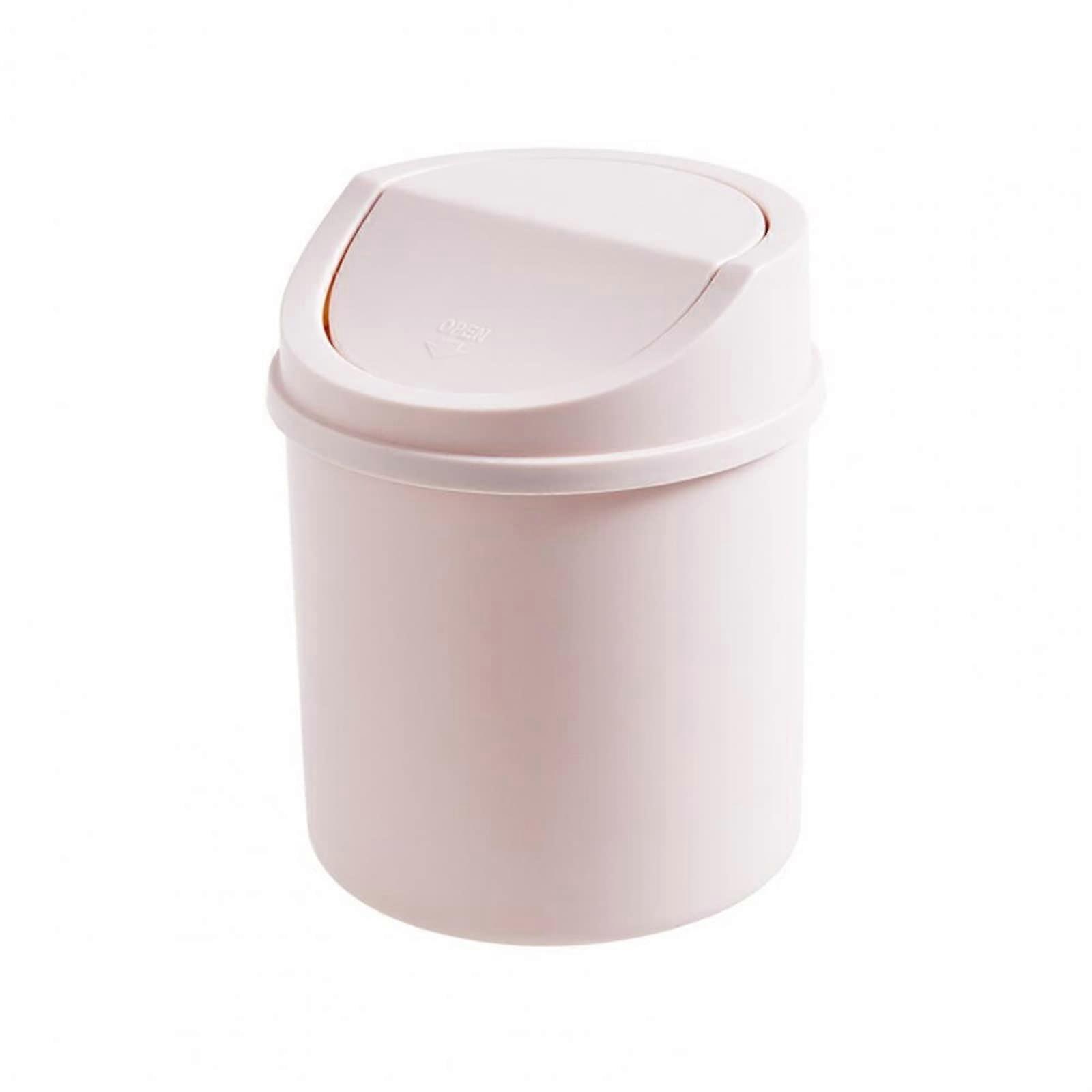 Desk Trash Can Fashion Mini Trash Can Convenient Desk Garbage Can Compact Small Desktop Garbage Can Wide Application (Color : Pink)