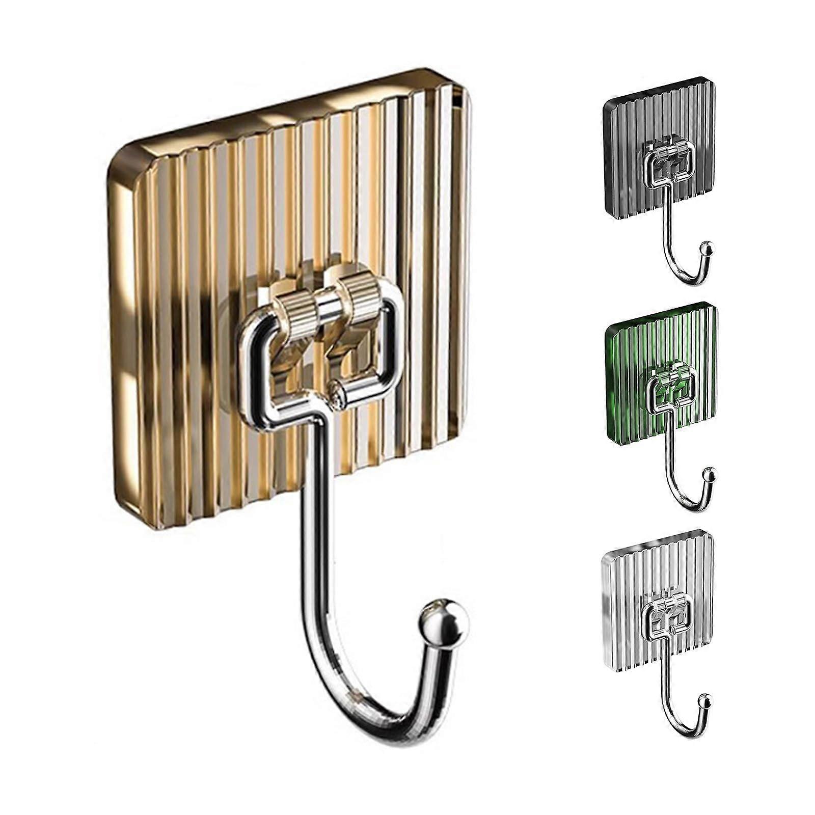 Heavy Wall Hooks for Large Items, 22 Lbs Capacity Self-Adhesive Stainless Steel Towel Hooks, Durable and Strong