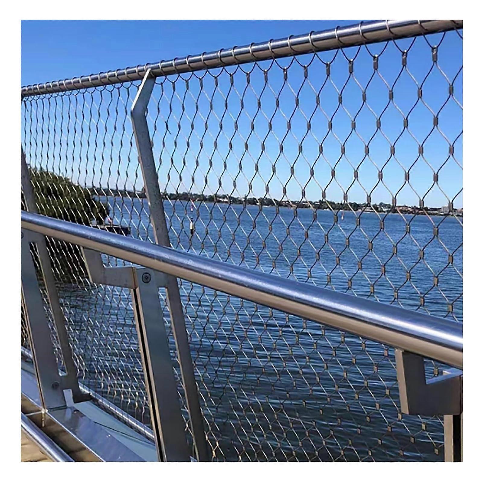 304 Stainless Steel Rope Net for Kindergarten Bridge Guardrail, Impact Resistant Mesh Safety Net for Outdoor Use