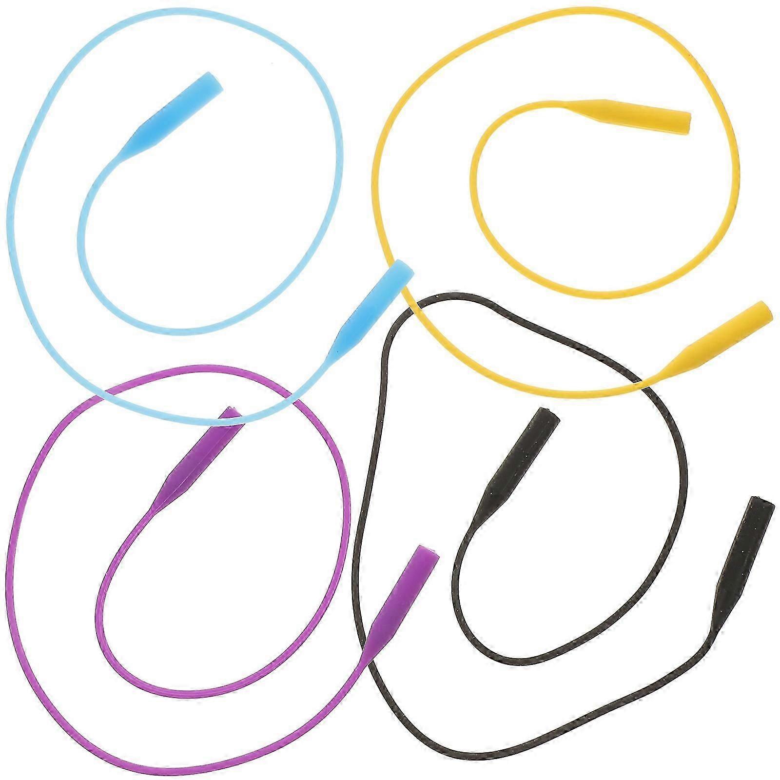 4pcs Non-Slip Silicone Eyeglasses Chain Sunglass Strap Holder