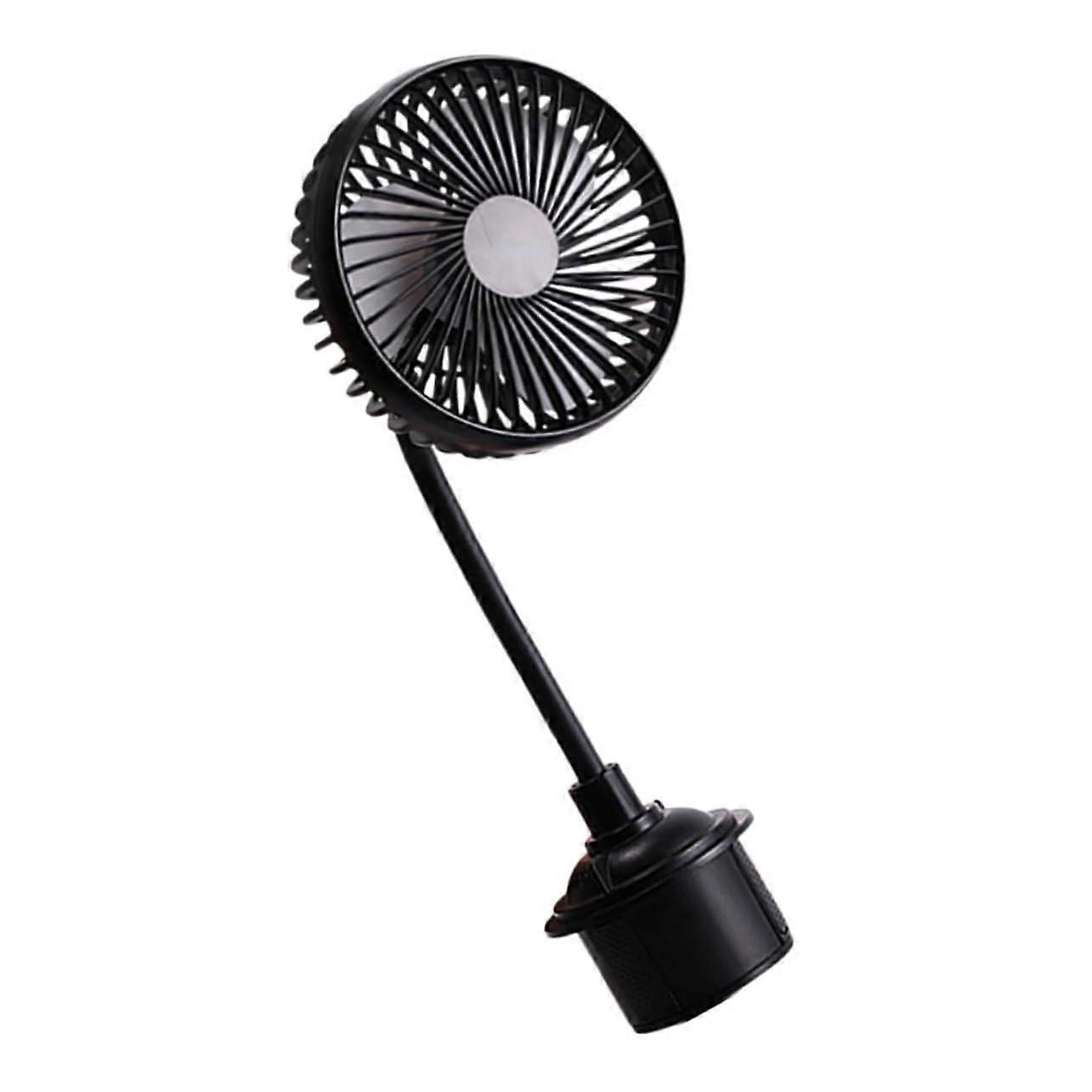 Rechargeable Car Fan 12V/24V for Trucks - Large Cup Holder Cooling Fan with Adjustable Speed and Portable Design