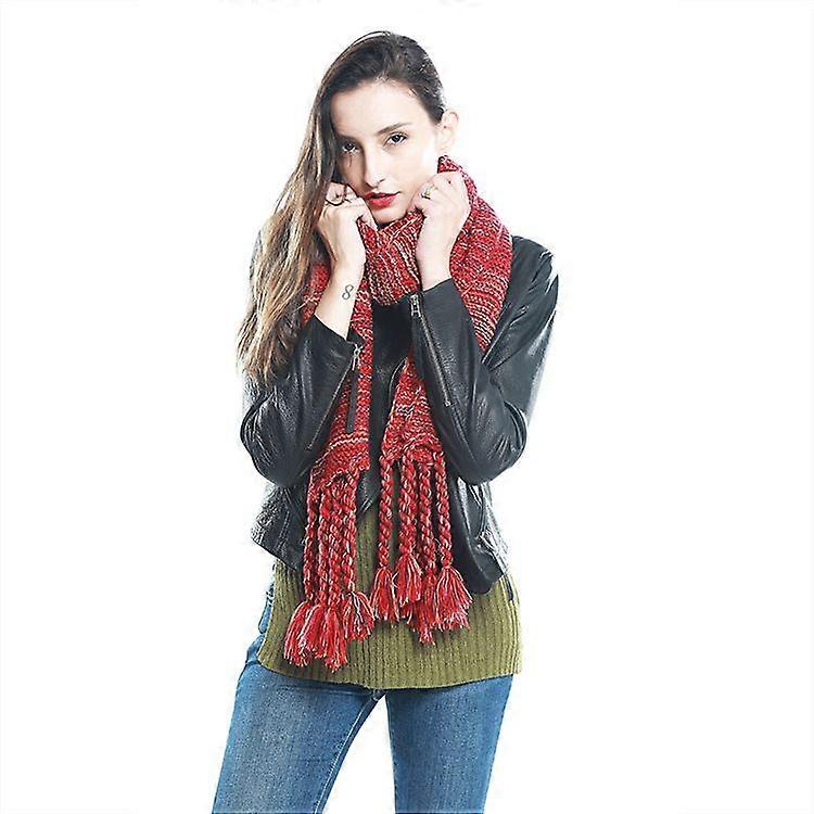 Winter women's handmade tassel thickened large scarf, versatile decorative scarf, warm and thickened neck protector