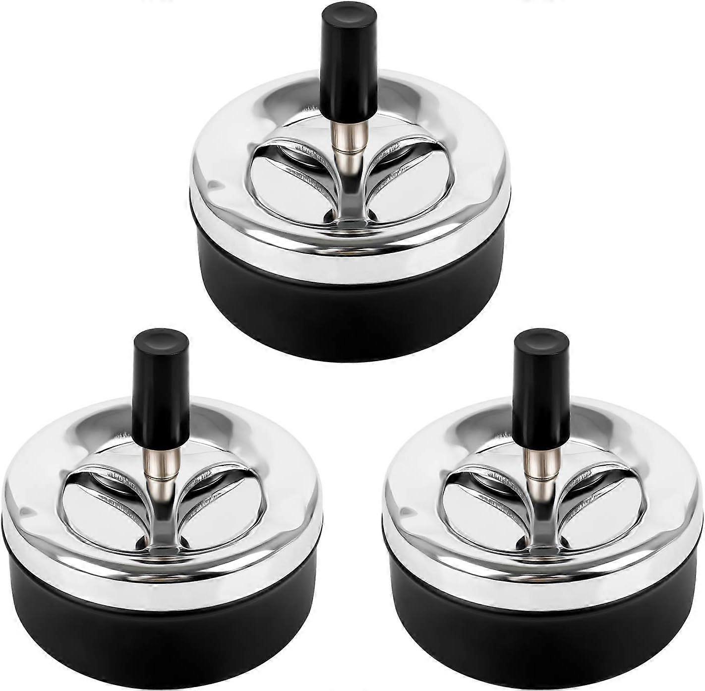 3PCS Closed Ashtray with Swivel Function Wind Ashtray with Lid Anti Smell Ashtray Rotating Ashtray Wind Ashtray with Lid for Indoor and Outdoor