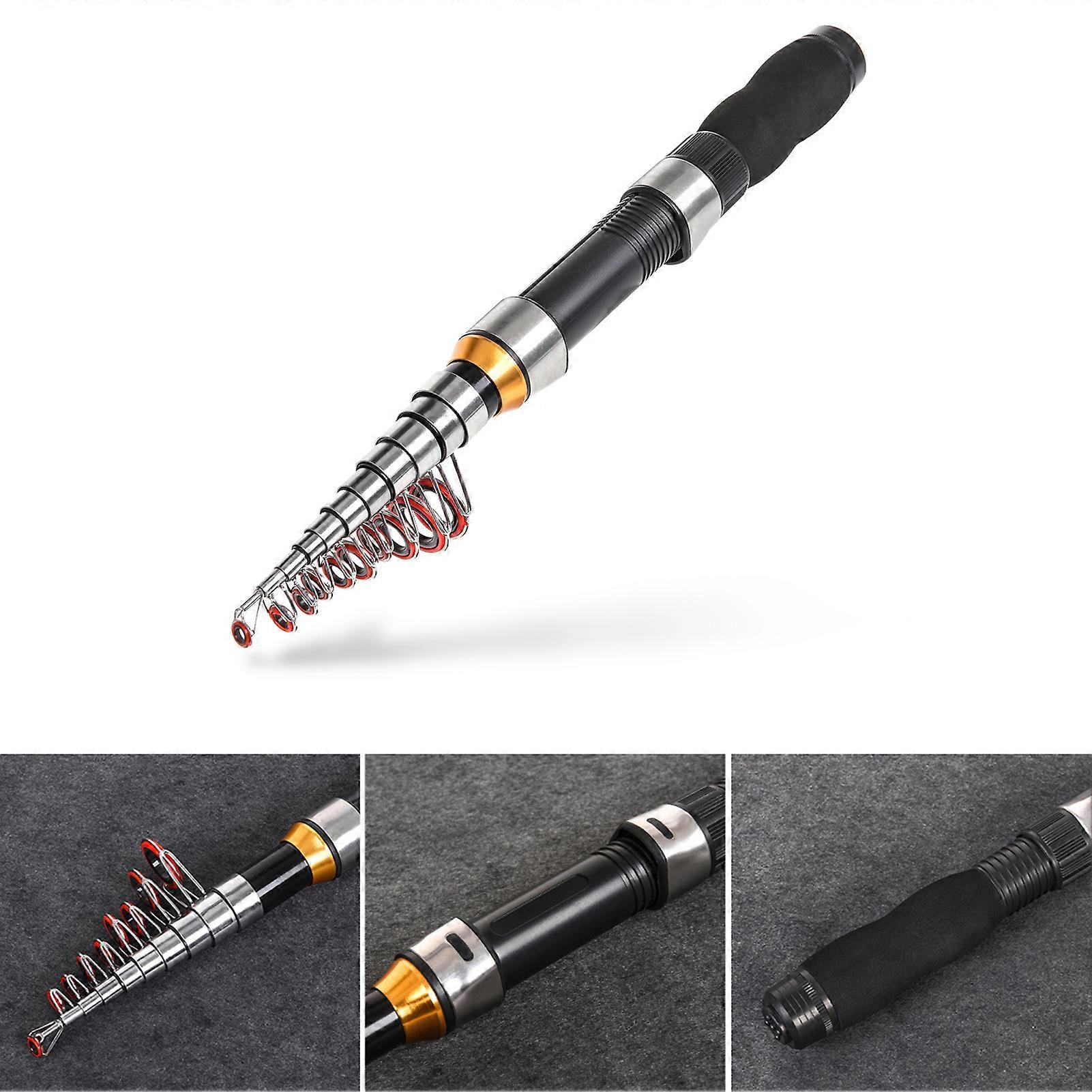 Lixada 2.1m/2.3m Telescopic Fishing Rod Combo Full Kit with Spinning Reel and Fishing Hooks, Soft Lures, Swivels, Storage Bag