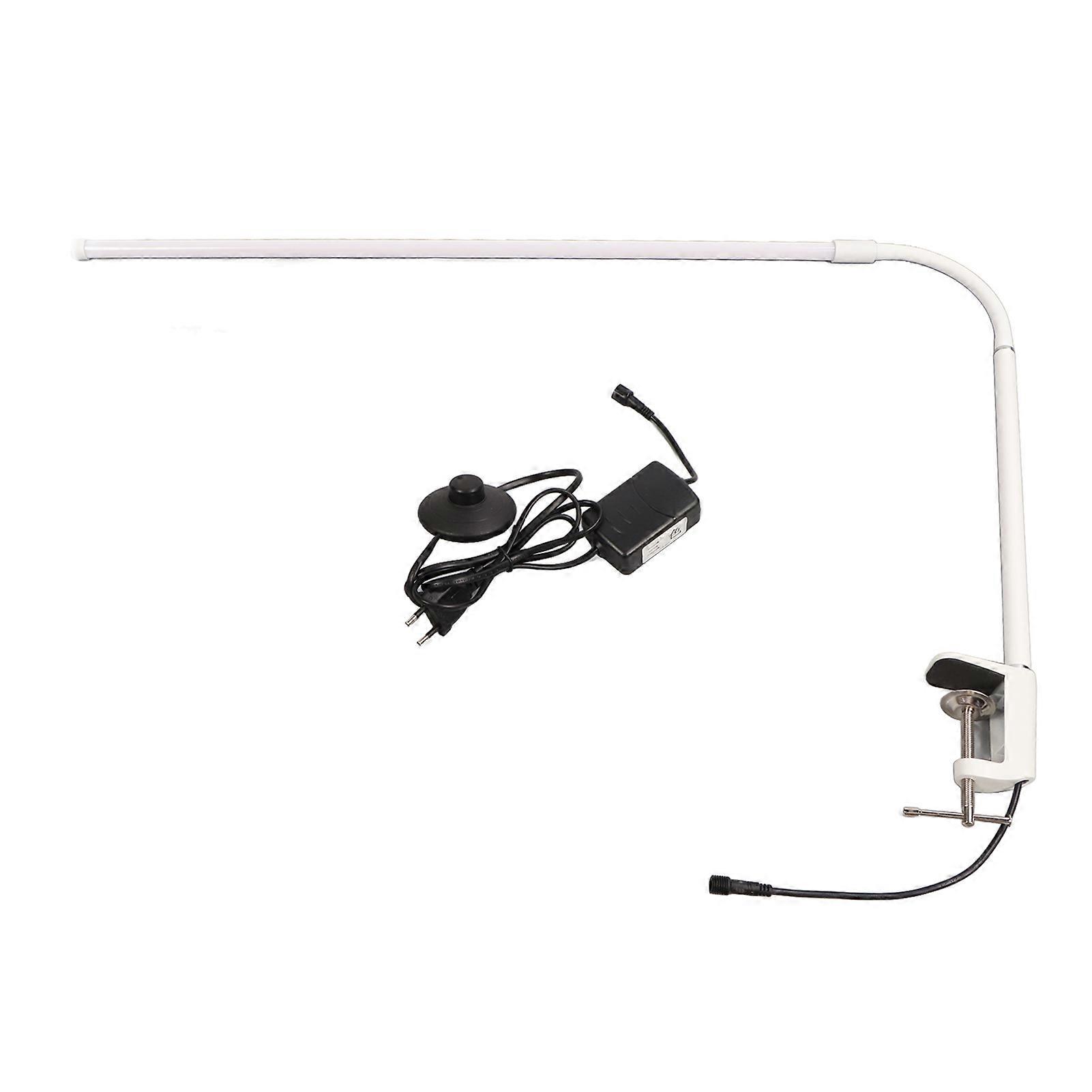 LED Clip On Desk 350 Degree Rotating Flexible Gooseneck 3 Temp Color Adjustable Beauty Lamp 3000‑6500K 110‑240V White EU Plug