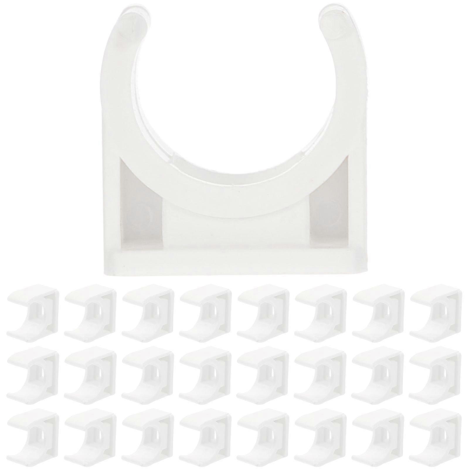 50pcs U Shape 16MM Pipe Clamp Fixed Pipe Support Riding Horse Clamp Clasp (White)