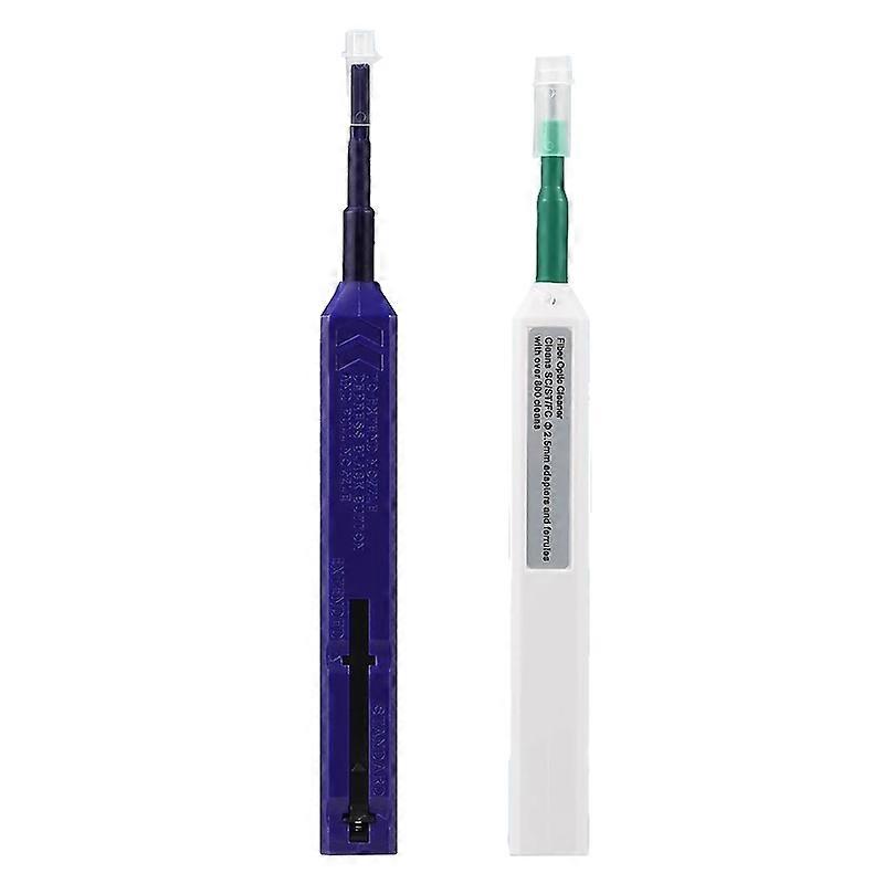 2pcs /Set Fiber Optic Cleaning Pen Endface Cleaner Fiber Optic Cleaning Tool for 1.25mm LC/Mu and 2.5mm SC/ST/FC SC+LC
