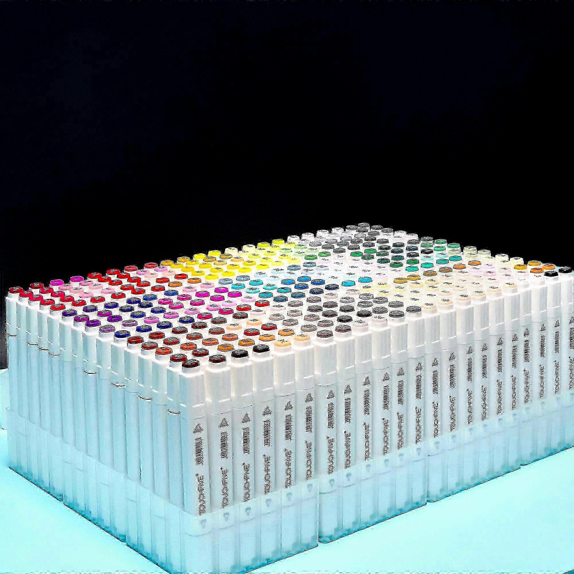 Touchfive Sketching Markers Set of 168 Dual Tip Alcohol Based Art Pens for Manga Drawing and Lettering with Brush and Fine Point