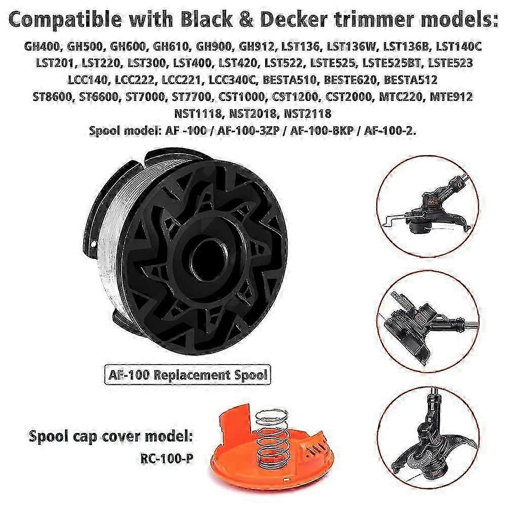replacement spool 30ft 0.065" for black+decker string trimmers