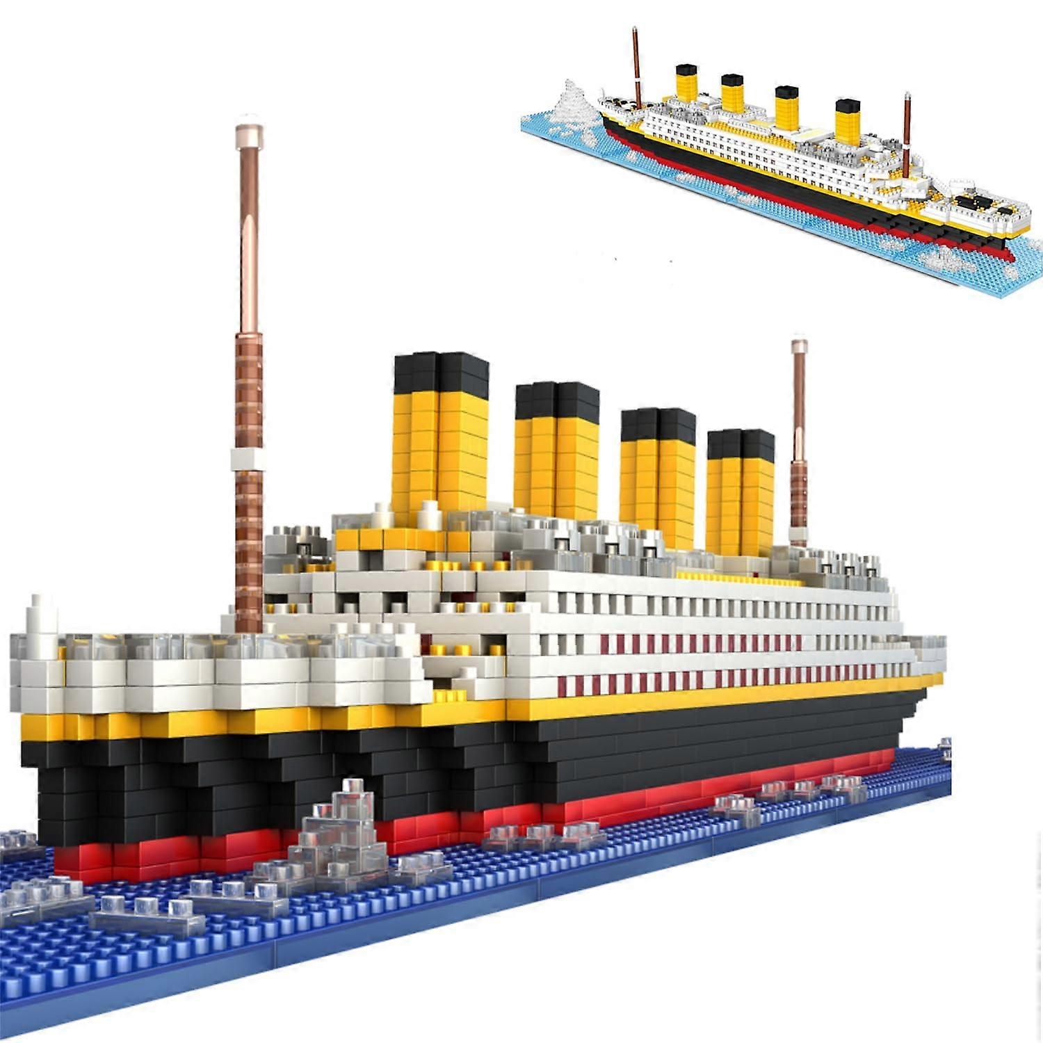 Titanic Micro Mini Building Blocks Set, 1860pcs 3D Titanic Model Building Set Blocks, DIY Bricks Toys Gift for Adults and Kids (1860 pcs)