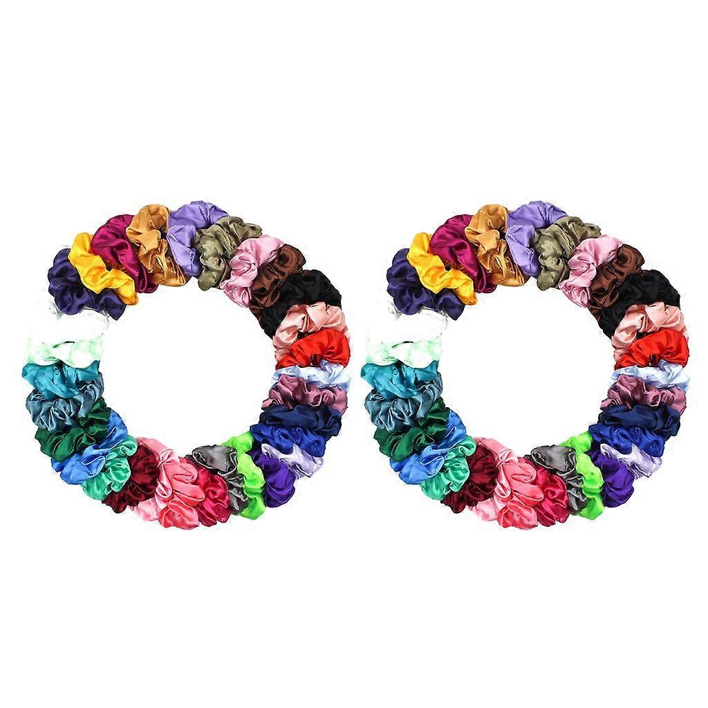 60pcs Scrunchie Elastic Hair Ties Strings Accessories for Holder