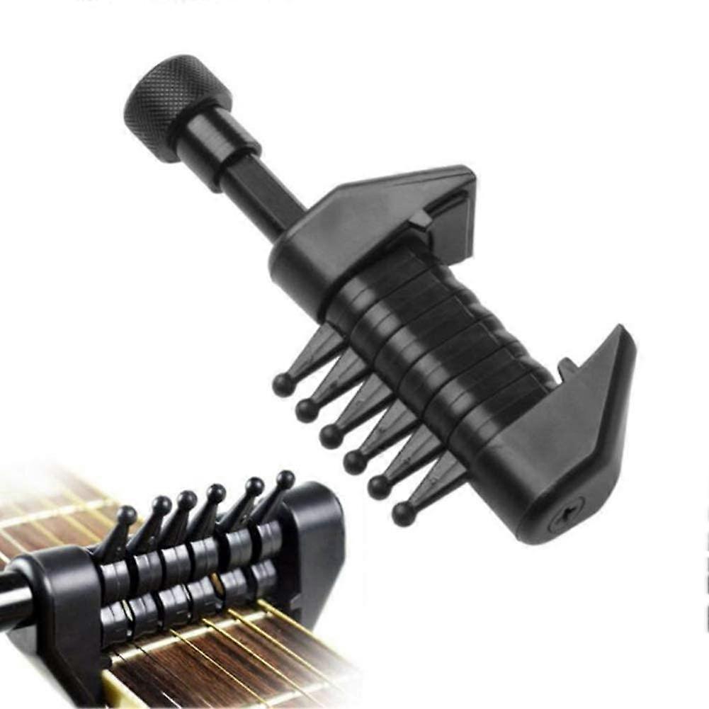 Capo MultiFunction for Folk Electric Guitar, Open Tuning, Spider Chord, Black Plastic Capo for Guitar Strings