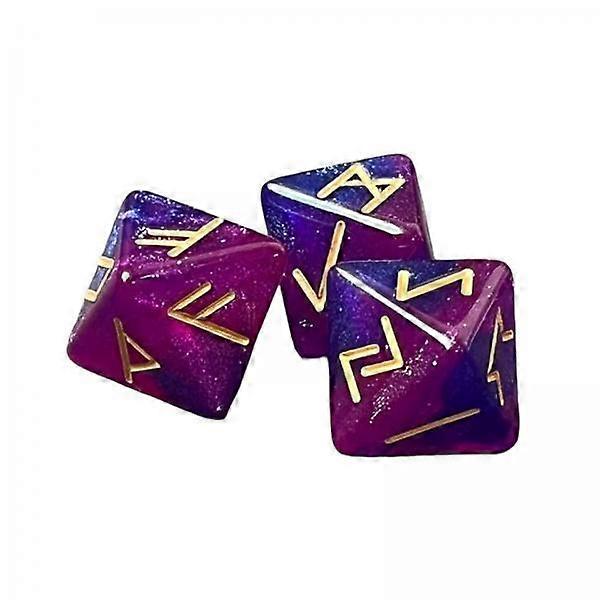 4x3 Pieces Multi Sided Astrological Dice for Constellation Divination Accs Violet