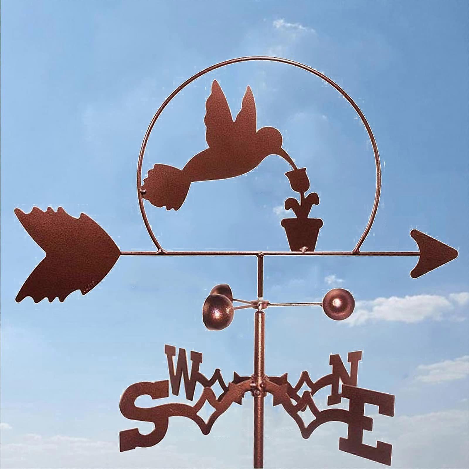Kolibri stainless steel weather vane with retro frame
