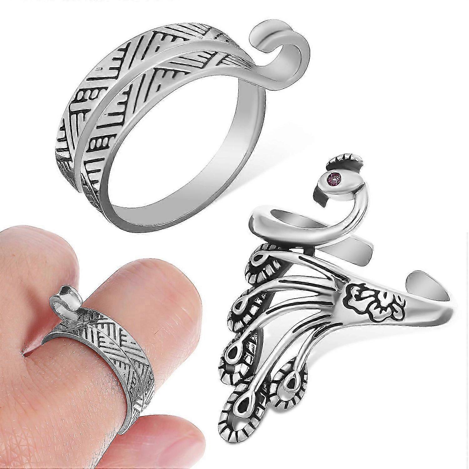 2 Pcs Crochet Rings Knitting Loop Rings Multi-purpose Yarn Guide Finger Rings Practical Crochet Ring