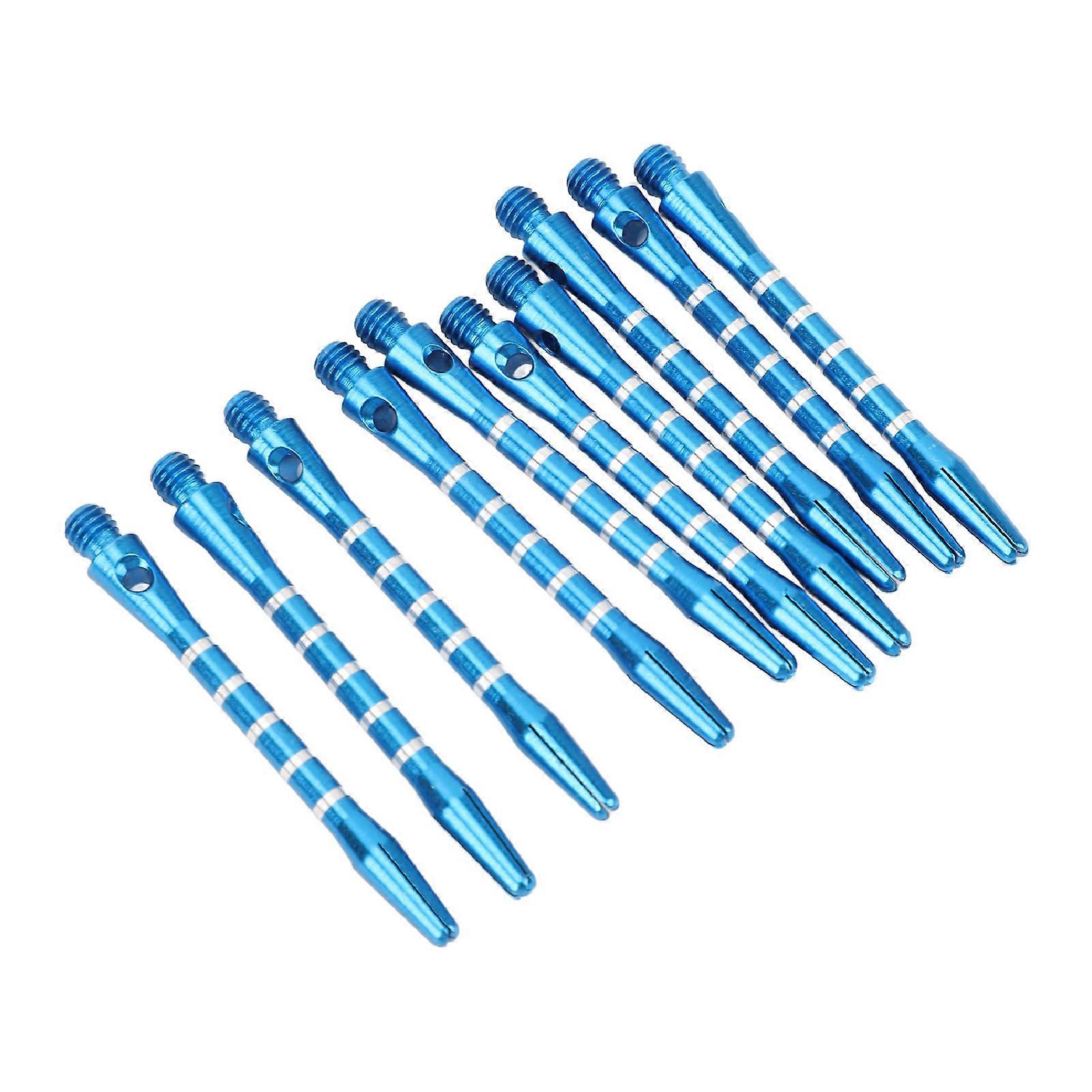 10pcs Dart Shafts Aluminum Alloy Replacement Thread Dart Stems with Locking Hole for Indoor Activity Blue 